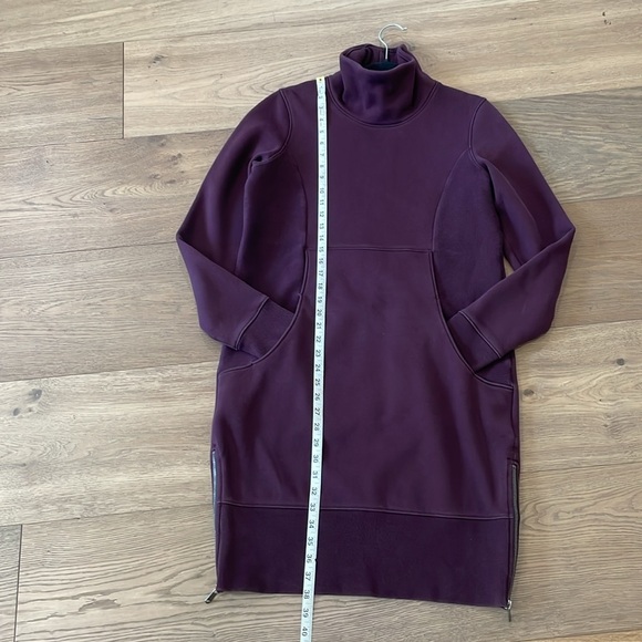 Athleta Cozy Karma Funnel Neck Sweatshirt Dress Purple/Spiced Cabernet Sz.M Tall - Picture 10 of 16